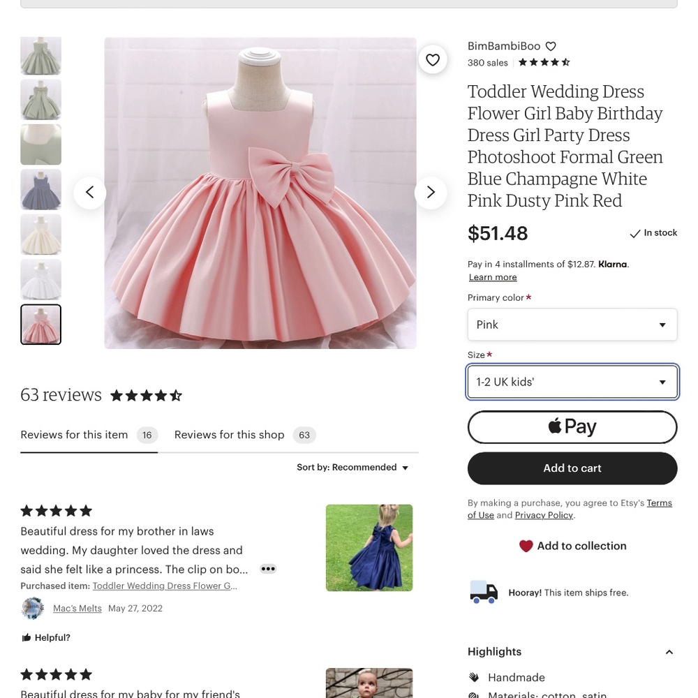 Infant flower girl dress